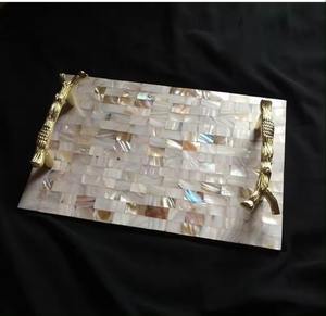 Meilleure vente beau plateau de service fait main incrustation d'os/incrustation de résine Art indien incrustation plateaux de service fabricant SCI - Product Image 2