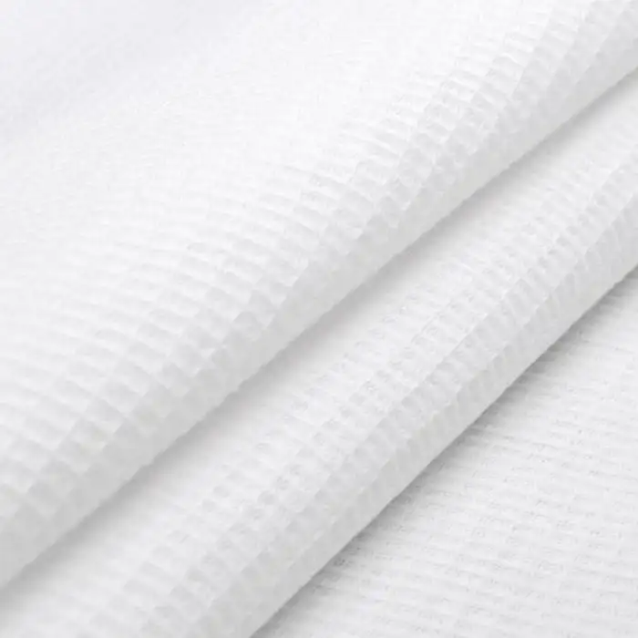 High quality wholesale solid color waffle fabric 110 gsm pure cotton cross waffle fabric for bath and kitchen towels