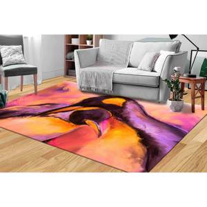 Tapis à motifs de pingouins en pastel : Tapis animalier imprimé en 3D, tapis fin non tissé - Product Image 1