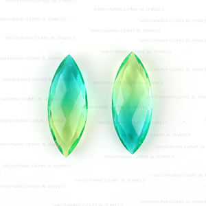 Premium 10x30mm Bio turmalina doble cuarzo Marquesa forma Briolette cuentas calibradas piedras preciosas sueltas suministros de joyería - Product Image 3