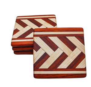 ชุดที่รองแก้วกาแฟแบบ2025ถาดรองแก้วไม้อุปกรณ์ตกแต่งโต๊ะทำจากไม้และหินดีไซน์หรูหรา4ชิ้น - Product Image 1