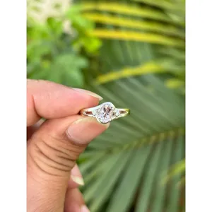 925 <b>Silver</b> Natural Morganite <b>Statement</b> <b>Ring</b> with Turquoise Gemstone Rhodium Plated Oval Cut Romantic Engagement <b>Ring</b> - Product Image 1