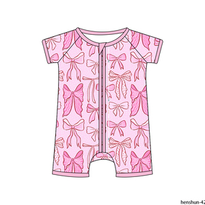 Thiết Kế Mới Costom Tre Quần Áo Bé Toddler Đồ Ngủ Kid Romper 2 Cách Dây Kéo Romper Quần Áo Trẻ Em - Product Image 1