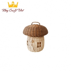 Cesta de mimbre de nuevo diseño, cesta de mimbre ecológica para Casa de Niños, juguetes para niños, decoración de habitación, KING CRAFT VIET Lovely Made 100% - Product Image 6