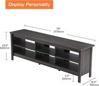 Meuble TV 75 pouces Centre de divertissement en bois avec casiers Meuble TV Salon Chambre Media Console Table