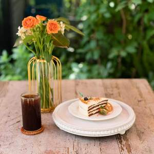 Plateau rond pour la décoration de la maison-Plateau perlé en bois blanc-Rond décoratif pour décor de table basse de salon, cuisine - Product Image 4