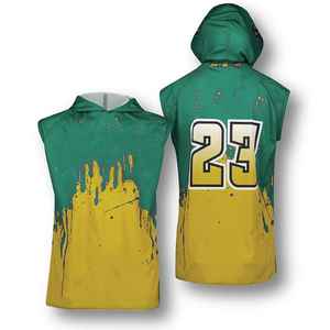 <b>Men</b> Sublimation <b>Sleeveless</b> <b>Hoodie</b> Designed with Lightweight Soft Polyester Fabric and Full Printing for Casual and Sports Style - Product Image 3