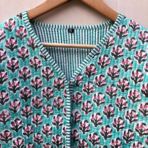 Nouveau Style bohème unisexe veste matelassée à la main en coton indien Patchwork manteau d'hiver imprimé bord libre automne poche Design - Product Image 6