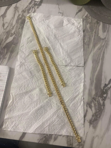 Cadena de eslabones cubanos chapada en oro de 18 quilates, collar de tenis de diamante de 50 quilates, joyería de compromiso de boda para hombres inspirada en la moda - Product Image 2