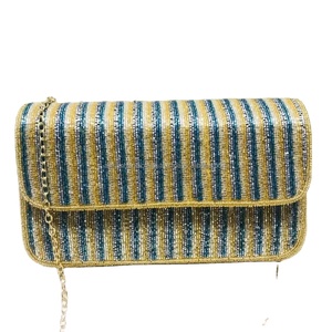 Fournisseur en gros de sac de soirée de style ethnique pour femmes pochette de luxe rétro à sequins perlés paon bandoulière fêtes spéciales - Product Image 1