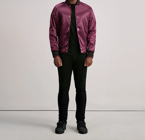 Blouson aviateur en toile ample d'inspiration vintage pour unisexe avec logo à glissière sur le devant imperméable et coupe-vent - Product Image 3