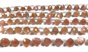 ลูกปัดมูนสโตนธรรมชาติทรงทริลเลียน 18 เม็ด ความยาว 6 นิ้ว ขนาด 6.5-9.5 มม. สีช็อกโกแลต มูนสโตนทรงบริโอเลตเหลี่ยมเพชรพลอย สำหรับทำเครื่องประดับ - Product Image 5