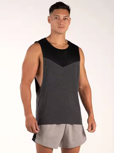 Débardeur pour hommes Compression en coton épais sans manches T-shirts Gym Stringer Fitness Running Singlet Tight Men Ribbed Tank Top - Product Image 2