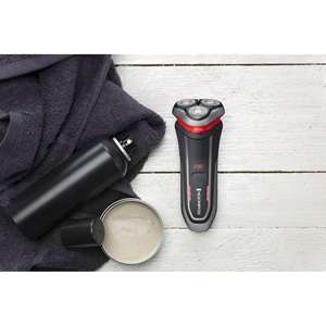 Rasoir Électrique Rotatif Noir et Rouge à Piles, 50 min - 2 h d'Autonomie, Double Lame Lavable pour le Visage, Fonctionnalités de Remplacement - Product Image 2