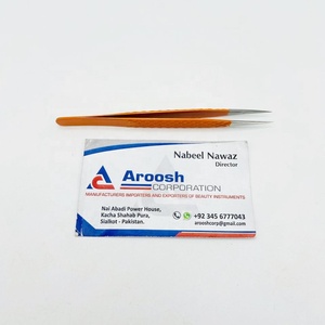 Pince à épiler en fibre d'isolation orange à poignée diamantée en acier inoxydable de haute qualité Extensions de cils en gros Pointe pointue - Product Image 5