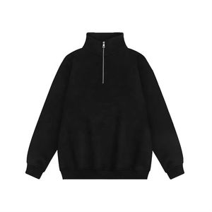 Vente en gros respirant fermeture éclair, court, sweats à capuche pour femme 1/4 pull zippé col rond sweats quart zip sweat femmes - Product Image 2