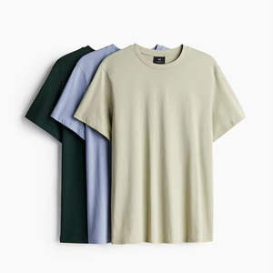 T-shirt pour homme en coton premium de qualité supérieure 220GSM, broderie personnalisée de marque, col montant, coupe ample, uni, streetwear haut de gamme. - Product Image 2