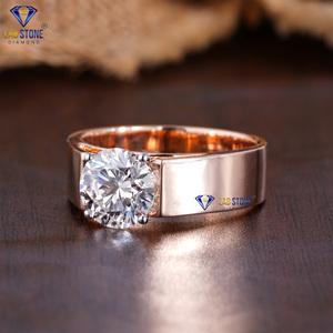 Anillo de oro rosa con diamantes de corte redondo TDW 2,30 de Lab-Stone/La joyería ideal/Color de la EF-VS - Product Image 2