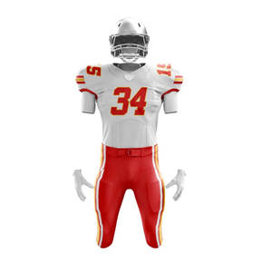 Uniforme de football américain Vente en gros Qualité unique Équipe personnalisée 100% Polyester Vêtements de sport Uniformes de football américain - Product Image 1