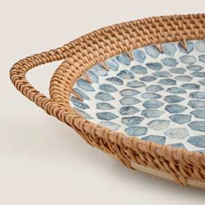 Top vente élégant plateau à salade en bambou filé vadrouille plat de service en rotin en gros Style Vintage décor à la maison et ustensiles de cuisine du Vietnam - Product Image 4