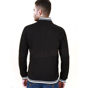 เสื้อแจ็กเก็ตทีมตัวแทนของผู้ชายเสื้อแจ็กเก็ตแขนสีตัดกันปักลายตัวอักษรกำมะหยี่ - Product Image 3