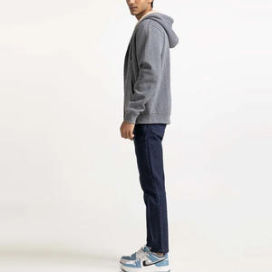 Sweat à capuche zippé pour homme de qualité supérieure, en tissu polaire uni, séchage rapide et avec poche, en vente en ligne - Product Image 5