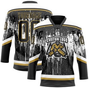 OEM Custom Lace-Up Ice Hockey Jersey with Logo Name and Number 100% Polyester Quick Dry & Anti-Bacterial - Product Image 4