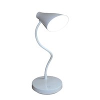 Lampe de table LED rechargeable moderne avec accumulateur blanc/cyan 220V, abat-jour rond, fonction de gradation tactile pour une utilisation en chambre