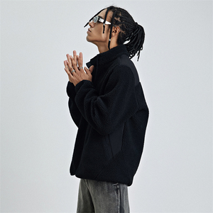 OEM Factory Custom Logo Unisex Zipper Winter Polar <b>Fleece</b> Sweatshirts Heavy Weight <b>Men</b> <b>Sherpa</b> <b>Fleece</b> Jacket <b>Hoodies</b> - Product Image 3