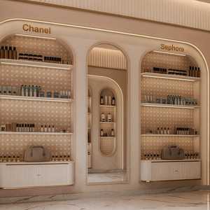 Présentoir de parfums pour salon de beauté, présentoir métallique personnalisé, mobilier de spa, accessoire de présentation pour comptoir de réception de salon de beauté - Product Image 1