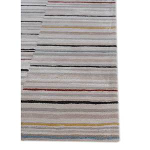 Tapis Acar classique rayé ivoire en laine et viscose tufté à la main, 10 mm, rectangulaire, moelleux, pour couloir, en jute, pour la maison, pour adolescents - TNQ-50023 - Product Image 4