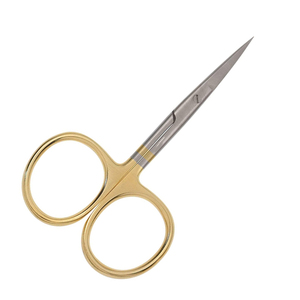 Ciseaux de pêche à la mouche en acier inoxydable de haute qualité de 4 pouces avec pointe hypodermique demi-finition dorée Ciseaux laser - Product Image 2
