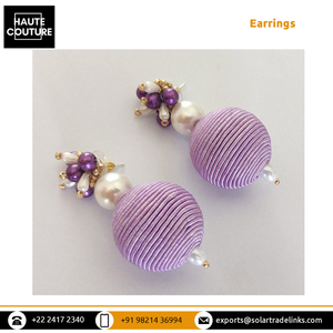 Leaders dans la fourniture de boucles d'oreilles boule de cordon couleur menthe de 8cm de long fabriquées à la main de qualité éprouvée adaptées à toutes les occasions pour les femmes - Product Image 6