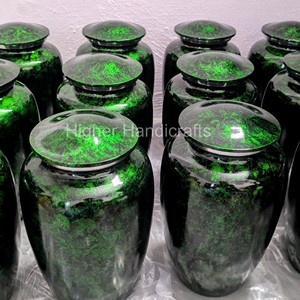 Urna de cremación de metal texturizado de madera para cenizas | Urna funeraria grande para adultos | Urnas al por mayor Directo del fabricante - Product Image 4