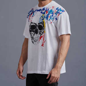 Comprar fabricante liso 100% algodón hombres camiseta personalizada impresión gráfica Logo camiseta diseños hombres camisetas para hombres - Product Image 3