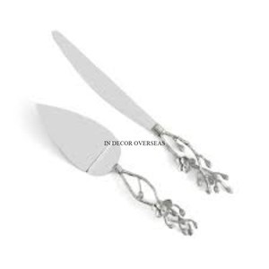 ชุด2ด้ามชุบทองออกแบบโลหะหนักสำหรับช้อนเงินเงางามและอุปกรณ์ทำเค้กพื้นบ้าน - Product Image 2