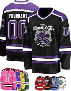 เสื้อฮอกกี้น้ำแข็งคุณภาพสูง บริการ OEM แบบกำหนดเอง ชุดฮอกกี้น้ำแข็งสำหรับผู้ชาย ผลิตจากโพลีเอสเตอร์ 100% ระบายความชื้นได้ดี - Product Image 2