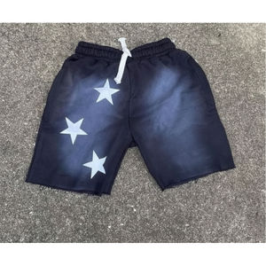 Pantalones Cortos Deportivos de Algodón para Hombre, Estilo Vintage, Corte Recto, Lavado Ácido, Servicio OEM, Ropa Urbana - Product Image 1