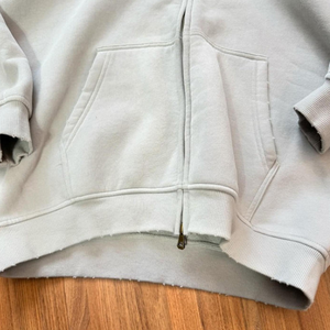 Fabricant en gros de haute qualité poids lourd Y2k fermeture éclair unisexe en détresse sweat à capuche vierge coton uni 450 Gsm sweat à capuche épais - Product Image 5