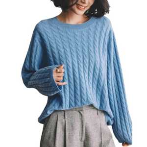 Suéter de Punto Casual Otoño Invierno 2026, Cuello en V, Sudadera con Capucha, Color Sólido, Transpirable, Lana Ecológica, Abertura Lateral, Forro Largo, Cálido y Cómodo - Product Image 1