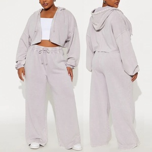 Conjunto Deportivo de Felpa Casual para Mujer, Talla Grande, 100% Algodón, con Capucha, Manga Larga y Pantalones Deportivos, Hecho en Bangladés - Product Image 6