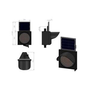 200 mm LED Solar Powered Traffic Warning <b>Light</b> White Solar Strobe Flasher PC Plastic Material - Product Image 3