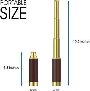 Telescopio pirata de bolsillo de latón con zoom portátil de estilo antiguo, Diseño Artesanal de Metal, regalo Monocular - Product Image 3