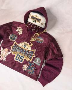 Custom Boys Clothing Sets Mesh Polyester Retro <b>American</b> Football Jersey - Product Image 2