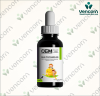 Gouttes multivitaminées 3 formules avancées avec DHA 10% vitamine C L lysine HCl vitamine B3 et zinc pour complément nutritionnel