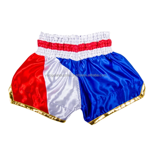Pantalones Cortos de Boxeo Premium Dorados 100% Poliéster con Logotipo Personalizado, Pantalones de Lucha Satinados Transpirables Unisex, Ropa Deportiva al por Mayor de Fábrica, Muay Thai - Product Image 2