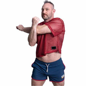 Vêtements de sport vintage maille personnalisée surdimensionnée Boxy T-shirt recadrée été dernière conception hommes recadrée maille Boxy Football Jersey - Product Image 4