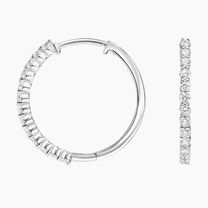 Lab Grown <b>Diamond</b> Hoop <b>Dangle</b> <b>Earrings</b> 10K Gold Trendy Statement Jewelry for Women for Weddings - Product Image 2