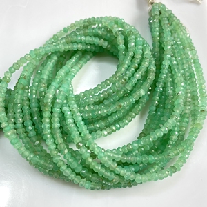 Venta al por mayor facetado Rondelle forma crisoprasa cuentas verdes naturales para la fabricación de joyas - Product Image 5