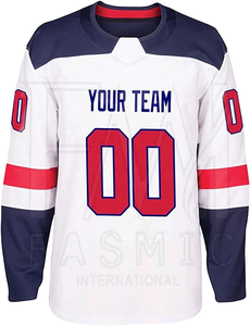 Maillot de hockey sur glace à manches longues avec nom et numéro personnalisé, service OEM de Pékin, impression numérique, 100% polyester, séchage rapide, respirant - Product Image 5